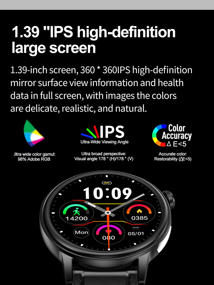 ET470 1.39'' IPS HD Large Screen Watch